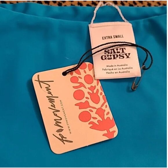 Free People NWT Salt Gypsy turchese blue swim swimsuit bikini bottom size XS - Picture 4 of 4